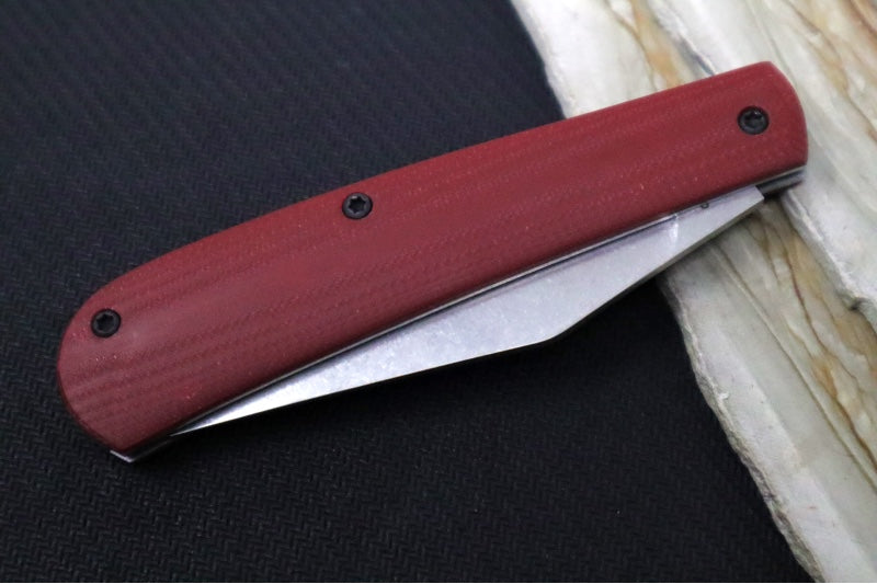 White River Knives Trailhead Trapper Slipjoint Custom - Red G-10 Handle / Trapper Blade / CPM-S35VN Steel