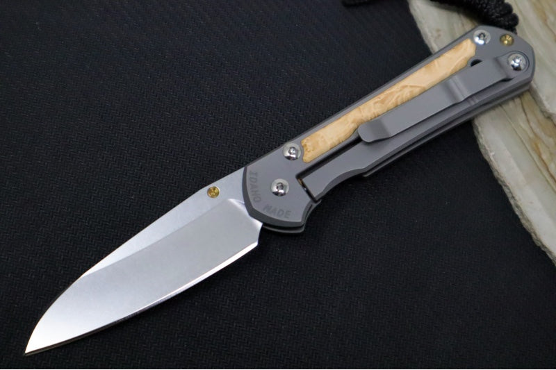 Chris Reeve Knives Small Sebenza 31 LEFT HAND - Insingo Blade / CPM-Magnacut Steel / Box Elder Inlay S31-1127 (A1)