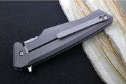 Greylock Forge Knives Flipper - Blasted Full Titanium Handle with Purple Heart Wood Inlay / Satin Finish / CPM-Magancut Steel - Northwest Knives