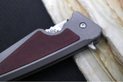 Greylock Forge Knives Flipper - Blasted Full Titanium Handle with Purple Heart Wood Inlay / Satin Finish / CPM-Magancut Steel - Northwest Knives