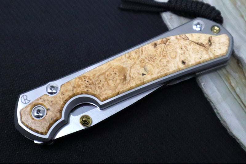 Chris Reeve Large Sebenza 31 - Polished Drop Point Blade / Box Elder Inlay / CPM-Magnacut L31-1628 (A4)
