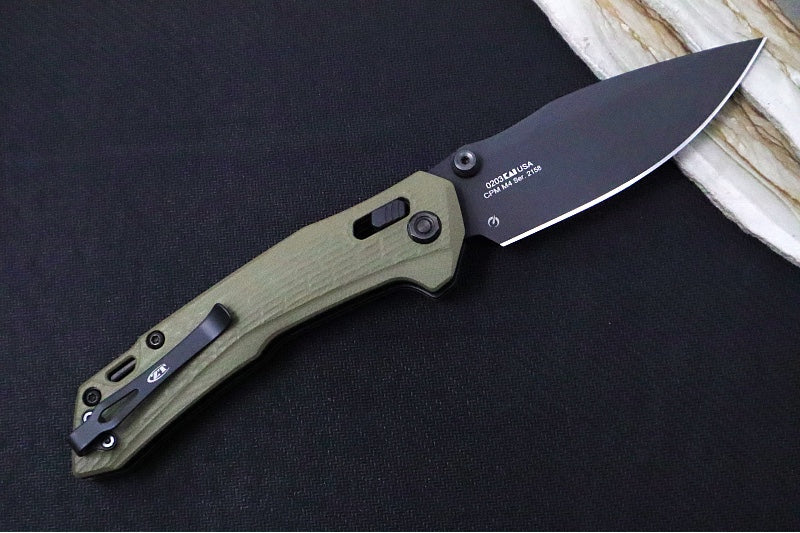 Zero Tolerance 0203 Manual Folder - CPM-M4 Steel / Black PVD Finish / Textured Olive Drab G-10 Handle