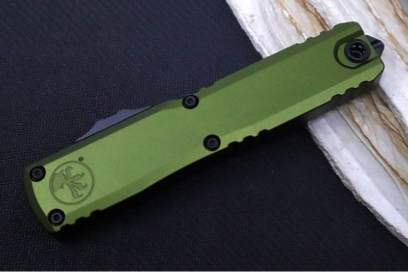 Microtech Ultratech Gen IV OTF - Black Finish / Dagger Blade / OD Green Anodized Aluminum Handle 11224-1OD