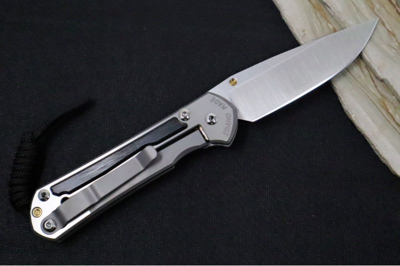 Chris Reeve Knives Small Sebenza 31 Polished - Drop Point Blade in CPM-Magnacut / Bog Oak Inlay (A8) S31-1620 - Northwest Knives
