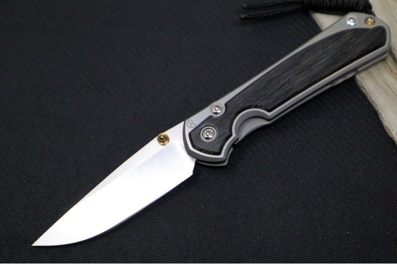 Chris Reeve Knives Small Sebenza 31 Polished - Drop Point Blade in CPM-Magnacut / Bog Oak Inlay (A7) S31-1620 - Northwest Knives