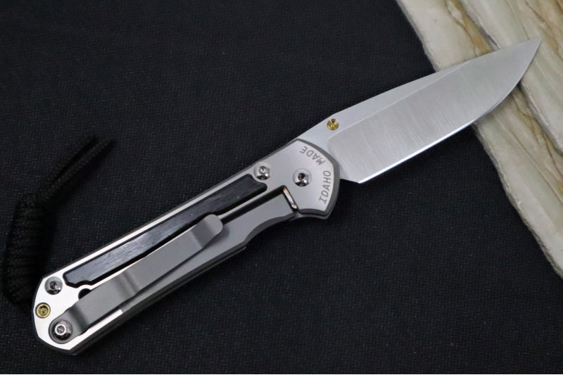 Chris Reeve Knives Small Sebenza 31 Polished - Drop Point Blade in CPM-Magnacut / Bog Oak Inlay (A7) S31-1620 - Northwest Knives