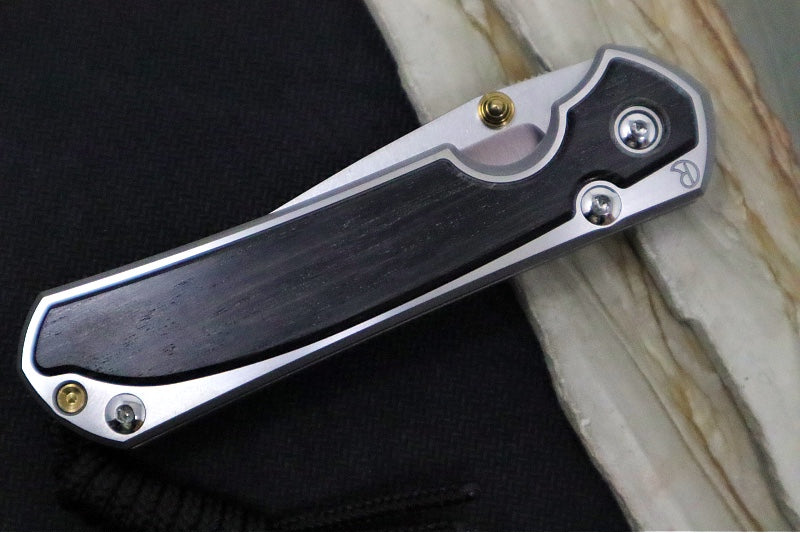 Chris Reeve Knives Small Sebenza 31 Polished - Drop Point Blade in CPM-Magnacut / Bog Oak Inlay (A7) S31-1620 - Northwest Knives