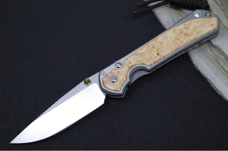 Chris Reeve Knives Small Sebenza 31 - CPM-Magnacut Steel / Polished Drop Point / Box Elder Inlay (A2) S31-1628