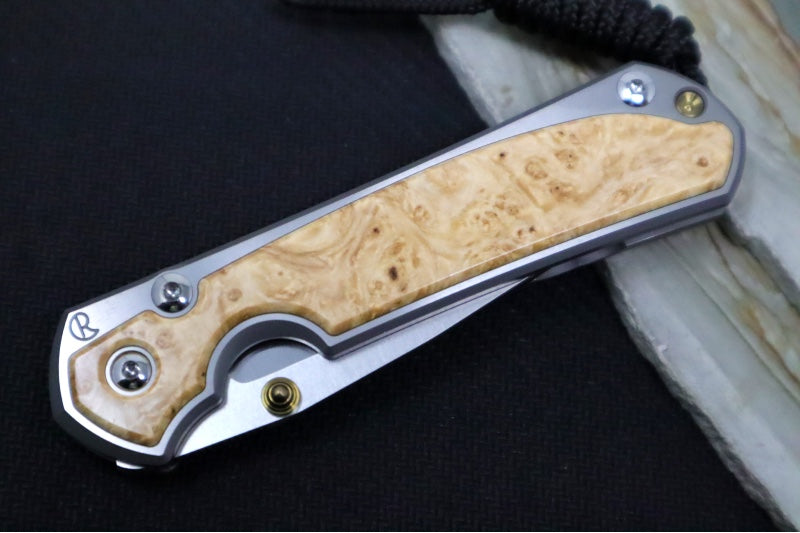 Chris Reeve Knives Small Sebenza 31 - CPM-Magnacut Steel / Polished Drop Point / Box Elder Inlay (A2) S31-1628