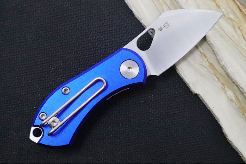 GiantMouse Nibbler Folder - Bohler N690 Steel / Wharncliffe Blade / Blue Anodized Aluminum Handle NIBBLER-ALU-BLUE