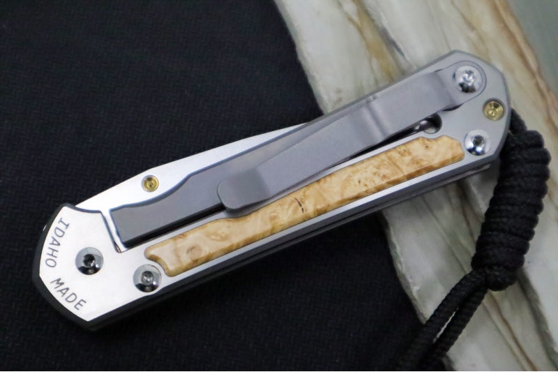 Chris Reeve Knives Small Sebenza 31 - CPM-Magnacut Steel / Polished Drop Point / Box Elder Inlay (A2) S31-1628