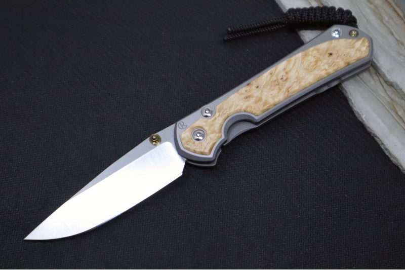 Chris Reeve Knives Small Sebenza 31 - CPM-Magnacut Steel / Polished Drop Point / Box Elder Inlay (A1) S31-1628