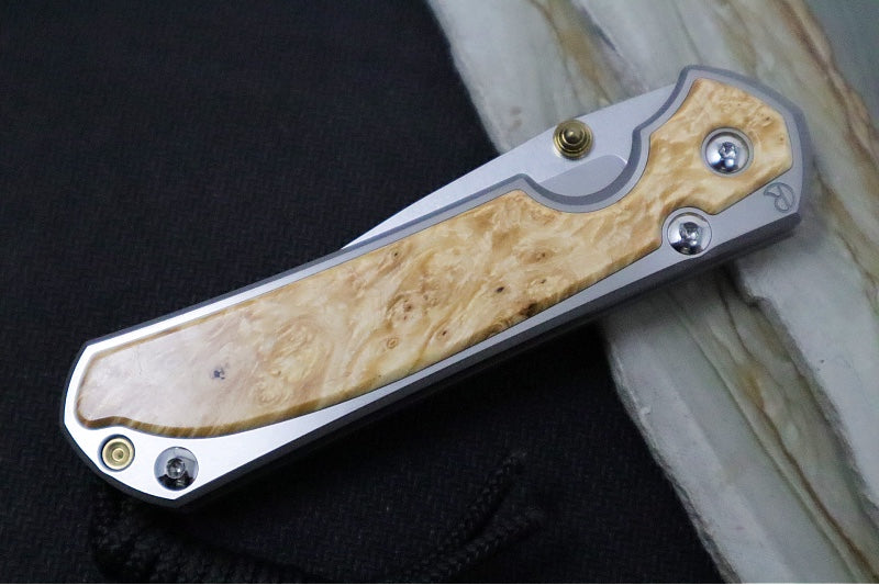 Chris Reeve Knives Small Sebenza 31 - CPM-Magnacut Steel / Polished Drop Point / Box Elder Inlay (A1) S31-1628