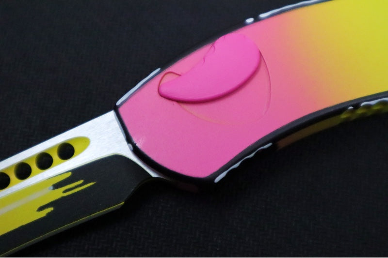 Heretic Knives Hydra Cel Shade "Pink Lemonade" Single Action OTF - Painted Recurve Blade / CPM-Magnacut Steel / "Pink Lemonade" Painted Aluminum Handle H408-CS-PL