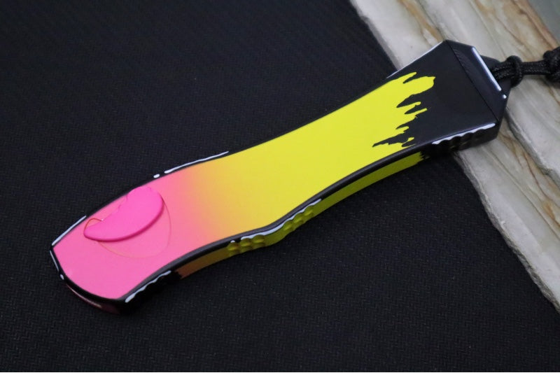 Heretic Knives Hydra Cel Shade "Pink Lemonade" Single Action OTF - Painted Recurve Blade / CPM-Magnacut Steel / "Pink Lemonade" Painted Aluminum Handle H408-CS-PL