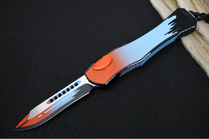 Heretic Knives Hydra Cel Shade "GT-40" Single Action OTF - Painted Recurve Blade / CPM-Magnacut Steel / "GT-40" Painted Aluminum Handle H408-CS-GT