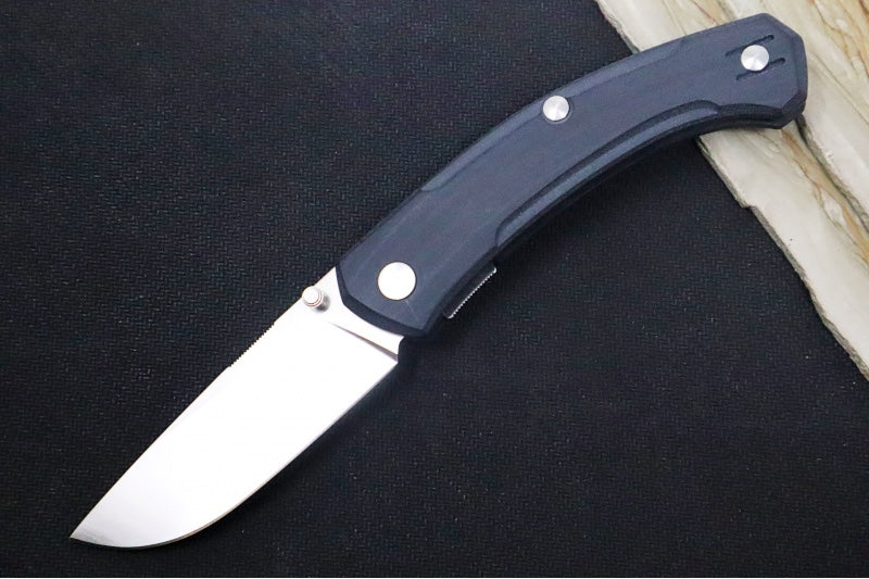 GiantMouse Iona Folder - CPM-Magnacut Steel / Drop Point Blade / Black Canvas Micarta Handle IONA-V2-BLACK-LINEN