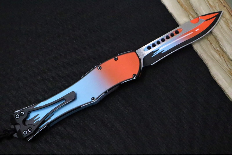 Heretic Knives Hydra Cel Shade "GT-40" Single Action OTF - Painted Recurve Blade / CPM-Magnacut Steel / "GT-40" Painted Aluminum Handle H408-CS-GT