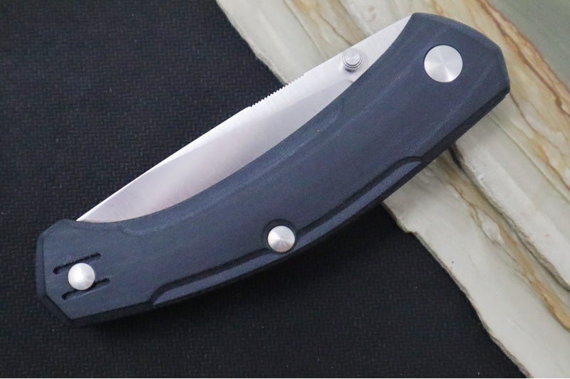 GiantMouse Iona Folder - CPM-Magnacut Steel / Drop Point Blade / Black Canvas Micarta Handle IONA-V2-BLACK-LINEN