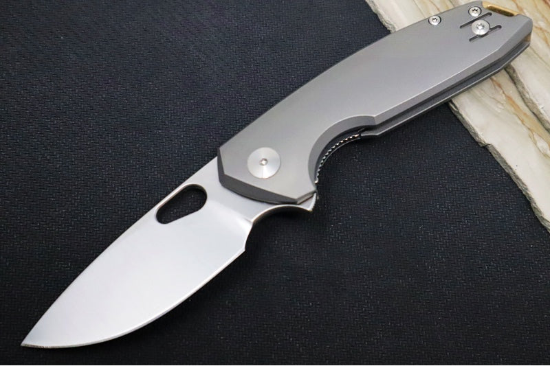 GiantMouse Tribeca Folder - CPM-Magnacut Steel / Drop Point Blade / Full Titanium Handle TRIBECA-TITANIUM