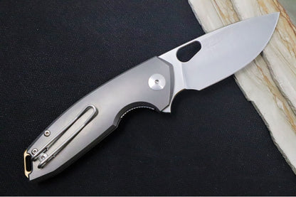 GiantMouse Tribeca Folder - CPM-Magnacut Steel / Drop Point Blade / Full Titanium Handle TRIBECA-TITANIUM