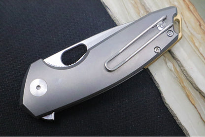 GiantMouse Tribeca Folder - CPM-Magnacut Steel / Drop Point Blade / Full Titanium Handle TRIBECA-TITANIUM