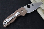 Spyderco Lil Native Backlock SPRINT RUN - Brown G-10 Handle / CPM-15V Steel / Stonewashed Finish C230MBGPBN15V - Northwest Knives