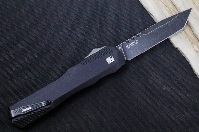 Kershaw 9000T Livewire OTF - Black Anodized Aluminum Handle / CPM-Magnacut / Tanto Blade / Black Oxide Finish - Northwest Knives