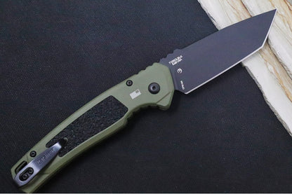 Kershaw 7105OLBLK Launch 16 Auto - CPM-M4 Steel / Black Tanto Blade / OD Green Aluminum Handle with Trac-Tek Insert