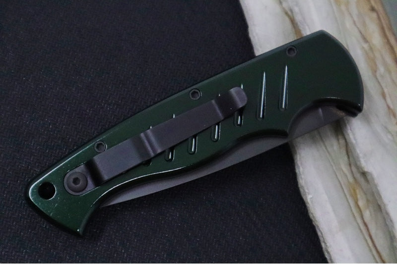 Piranha Knives "Pocket" - CPM-154CM Steel / Green Aluminum Handle / Black Blade