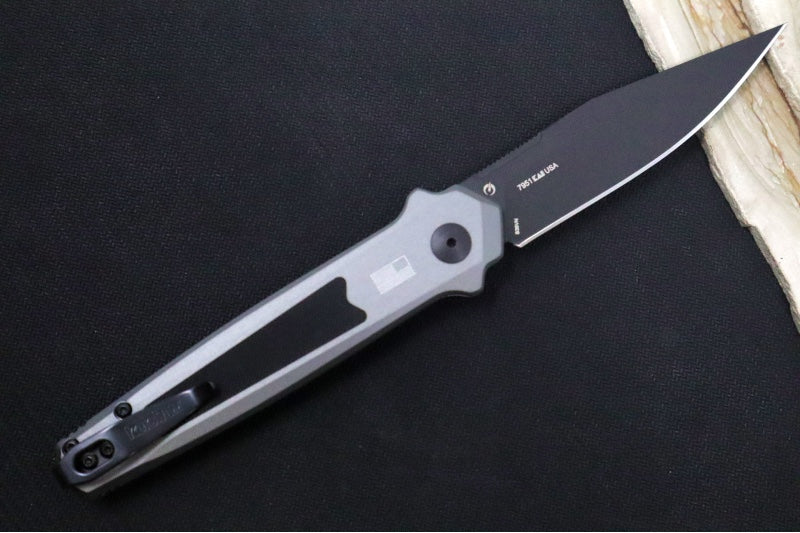 Kershaw 7951 Launch 17 Auto - CPM-S35VN Steel / Black Clip Point Blade / Gray Aluminum Handle with Black G10 Insert - Northwest Knives
