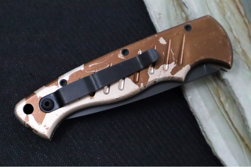 Piranha Knives "Pocket" - CPM-154CM Steel / Camo Aluminum Handle / Black Blade