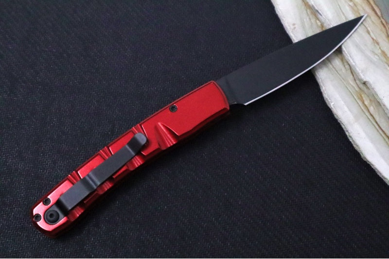 Piranha Knives "Virus" - Black Blade / CPM-S30V / Red Anodized Aluminum Handle - Northwest Knives