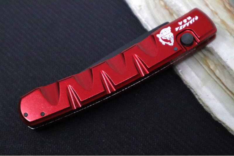 Piranha Knives "Virus" - Black Blade / CPM-S30V / Red Anodized Aluminum Handle