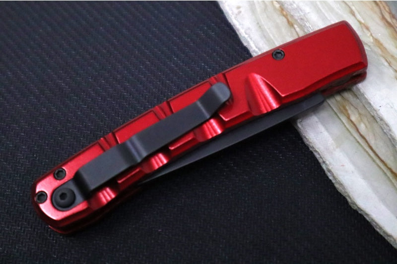Piranha Knives "Virus" - Black Blade / CPM-S30V / Red Anodized Aluminum Handle