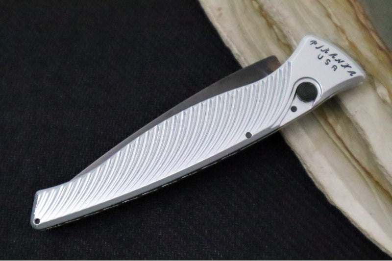 Piranha Knives "DNA" - Black Blade / CPM-S30V Blade / Silver Aluminum Handle