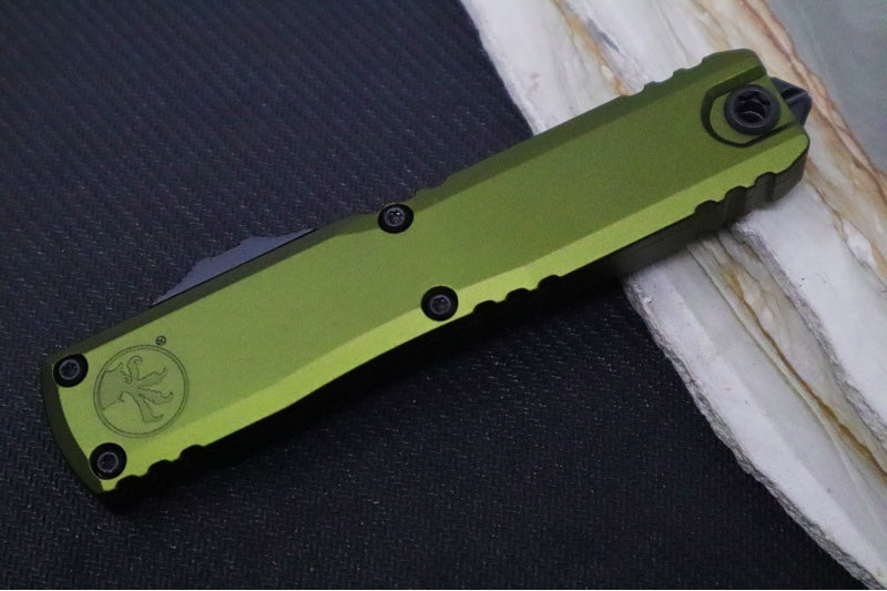 Microtech Ultratech Gen IV OTF - Black Finish / Drop Point Blade / OD Green Anodized Aluminum Handle 11214-1OD
