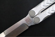 Revo Nexus Balisong - Weehawk Blade / 154CM Steel / Bead Blasted Silver Anodized Aluminum Handle REVNXSBBLS - Northwest Knives