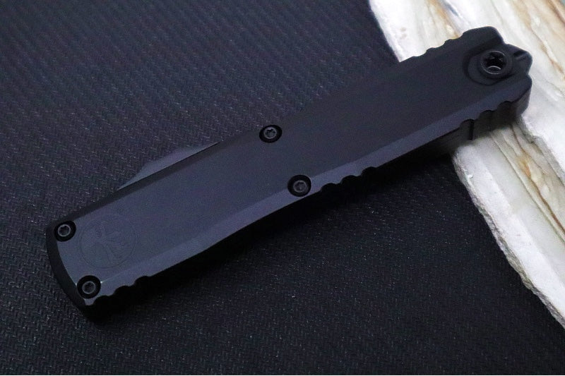 Microtech Ultratech Gen IV OTF - Black Finish / Drop Point Blade / Black Anodized Aluminum Handle 11214-1T