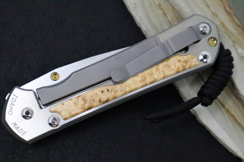 Chris Reeve Large Sebenza 31 - Polished Drop Point Blade / Box Elder Inlay / CPM-Magnacut L31-1628 (A3)