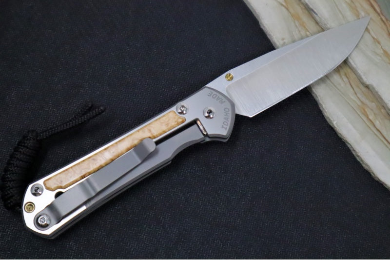 Chris Reeve Knives Small Sebenza 31 - CPM-Magnacut Steel / Polished Drop Point / Box Elder Inlay (A4) S31-1628