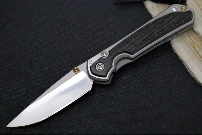 Chris Reeve Knives Small Sebenza 31 Polished - Drop Point Blade in CPM-Magnacut / Bog Oak Inlay (A4) S31-1620