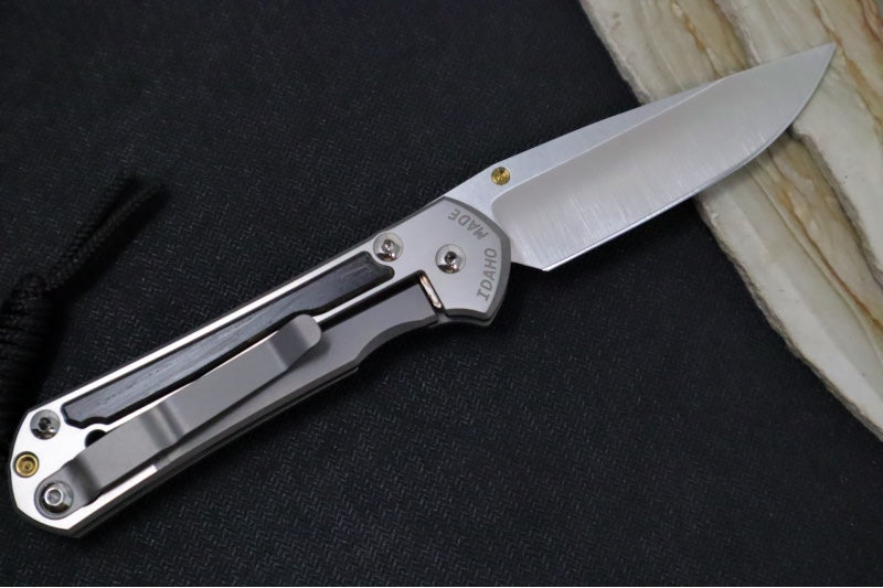 Chris Reeve Knives Small Sebenza 31 Polished - Drop Point Blade in CPM-Magnacut / Bog Oak Inlay (A4) S31-1620