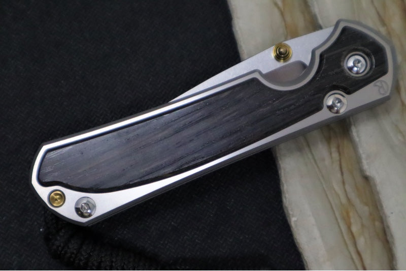 Chris Reeve Knives Small Sebenza 31 Polished - Drop Point Blade in CPM-Magnacut / Bog Oak Inlay (A4) S31-1620