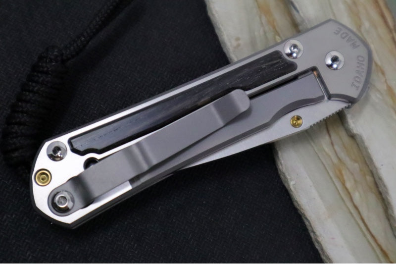 Chris Reeve Knives Small Sebenza 31 Polished - Drop Point Blade in CPM-Magnacut / Bog Oak Inlay (A4) S31-1620 - Northwest Knives