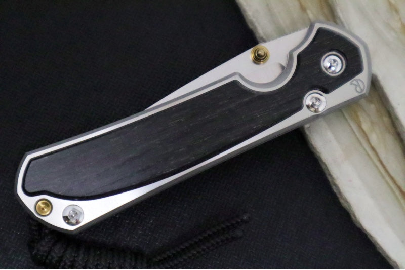 Chris Reeve Knives Small Sebenza 31 Polished - Drop Point Blade in CPM-Magnacut / Bog Oak Inlay (A5) S31-1620 - Northwest Knives
