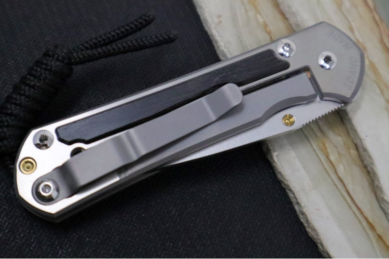 Chris Reeve Knives Small Sebenza 31 Polished - Drop Point Blade in CPM-Magnacut / Bog Oak Inlay (A5) S31-1620 - Northwest Knives