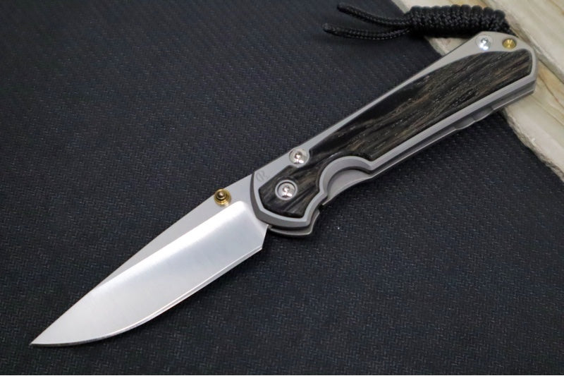 Chris Reeve Knives Small Sebenza 31 Polished - Drop Point Blade in CPM-Magnacut / Bog Oak Inlay (A1) S31-1620 - Northwest Knives