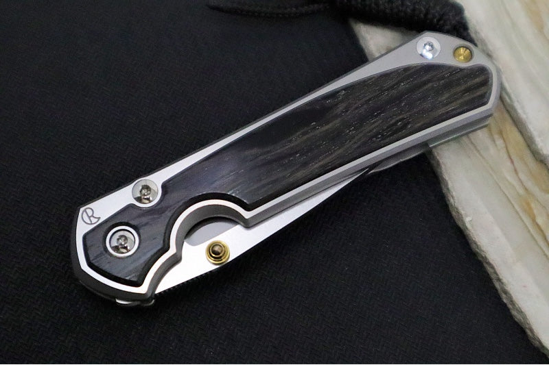 Chris Reeve Knives Small Sebenza 31 Polished - Drop Point Blade in CPM-Magnacut / Bog Oak Inlay (A1) S31-1620 - Northwest Knives