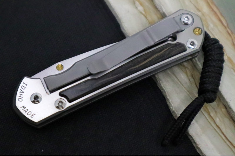 Chris Reeve Knives Small Sebenza 31 Polished - Drop Point Blade in CPM-Magnacut / Bog Oak Inlay (A1) S31-1620 - Northwest Knives